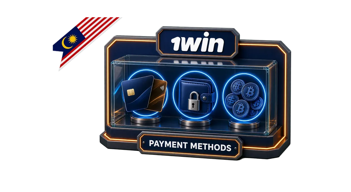 1win payment methods hero display case with card, wallet and crypto coin